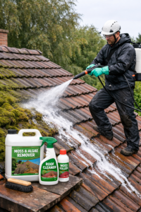 how to clean moss from roof